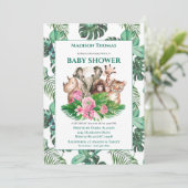 Invitation Baby shower d'animaux de la Jungle Safari (Debout devant)