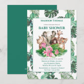 Invitation Baby shower d'animaux de la Jungle Safari (Devant / Derrière)