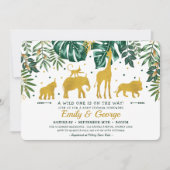 Invitation Baby shower d'animaux de la jungle tropicale moder (Devant)