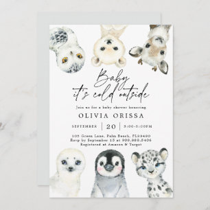 Invitation Baby shower d'animaux de l'Arctique