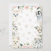 Invitation Baby shower d'animaux de l'Arctique d'hiver rose (Dos)