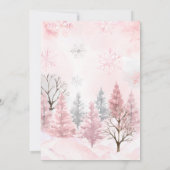 Invitation Baby shower d'animaux de l'Arctique rose (Dos)