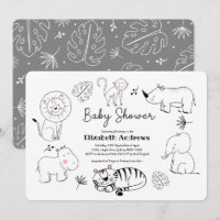 Baby shower d'animaux de Safari Jungle mignonne mo