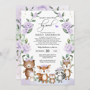 Invitation Baby shower d'animaux des bois floraux