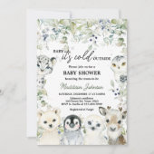Invitation Baby shower d'animaux d'hiver (Devant)