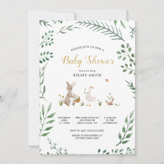 Invitation Baby shower d'animaux forestiers vintages