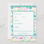 Invitation Baby shower d'animaux marins (Dos)