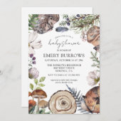 Invitation Baby shower d'animaux rustiques en bois (Devant / Derrière)