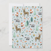 Invitation Baby shower d'animaux rustiques en bois (Dos)