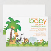 Invitation Baby shower d'animaux Safari moderne (Devant / Derrière)