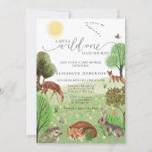 Invitation Baby shower d'animaux sauvages colorés (Devant)