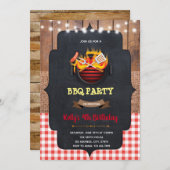 Invitation Baby shower d'anniversaire BBQ (Devant / Derrière)