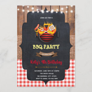 Invitation Baby shower d'anniversaire BBQ