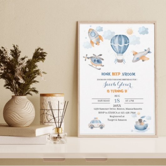 Invitation Baby shower d'anniversaire de la transmission de l