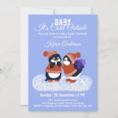 Invitation Baby shower d'anniversaire de neige d'hiver de Pen (Devant)