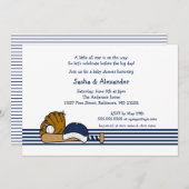 Invitation baby shower d'anniversaire du Navy Blue Baseball (Devant / Derrière)