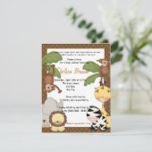 Invitation baby shower d'anniversaire du safari da (Debout devant)