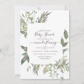 Invitation Baby Shower dans une ambiance végétale (Devant)