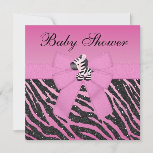 Invitation Baby shower d'apparence de Parties scintillant et  (Devant)