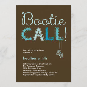 Invitation Baby shower d'appel Bootie - Bleu
