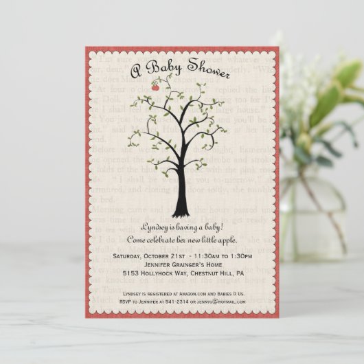 Invitation Baby shower d'Apple Tree (Debout devant)