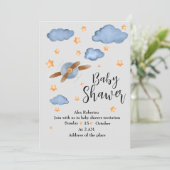Invitation Baby shower d'aquarelle (Debout devant)