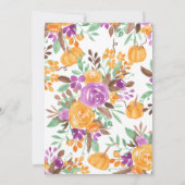 Invitation Baby shower d'aquarelle à cascade à citrouille Flo (Dos)