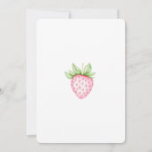 Invitation Baby shower d'aquarelle aux fraises roses de Berry (Dos)