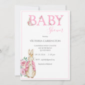 Invitation Baby shower d'aquarelle Beatrix Potter Bunny Rabbi (Devant)