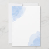 Invitation Baby shower d'aquarelle bleu et blanc (Dos)