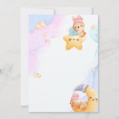 Invitation Baby shower D'Aquarelle Bleu Et Rose (Dos)
