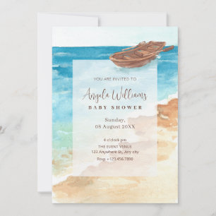 Invitation Baby shower d'aquarelle bleu mer
