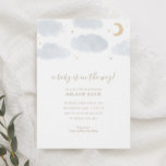 Invitation Baby shower d'aquarelle bleu nuage et étoiles<br><div class="desc">Célébrez un petit sur le chemin avec ce nuage simple et élégant et étoiles baby shower invitation.</div>