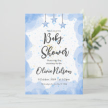 Baby shower d'aquarelle bleu, Oh Baby shower garço