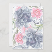 Invitation Baby shower d'aquarelle bleu rose pâle (Dos)