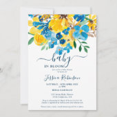 Invitation Baby shower d'aquarelle bleu rustique (Devant)