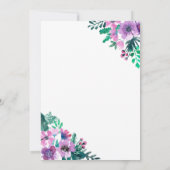 Invitation Baby shower d'aquarelle bleu violet (Dos)