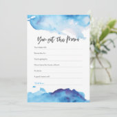 Invitation Baby shower d'aquarelle bleu Vous avez cette maman (Debout devant)