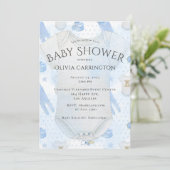 Invitation Baby shower d'aquarelle Blue Baby Boy (Debout devant)