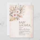 Invitation Baby shower d'aquarelle Boho Beige Flowers (Devant)