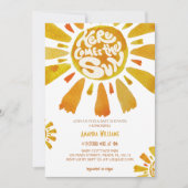 Invitation Baby shower d'aquarelle Boho Sunshine (Devant)