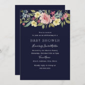 Invitation Baby shower d'aquarelle botanique Blush (Devant / Derrière)