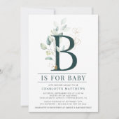 Invitation Baby shower d'aquarelle botanique d'Eucalyptus (Devant)