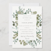 Invitation Baby shower d'aquarelle botanique Eucalyptus (Devant)