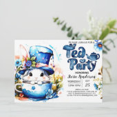 Invitation Baby shower d'aquarelle Bunny Par Thé (Debout devant)