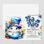 Invitation Baby shower d'aquarelle Bunny Par Thé (Devant / Derrière)