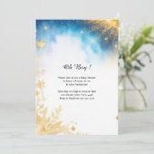 Invitation Baby shower d'aquarelle céleste (Debout devant)