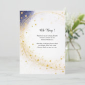 Invitation Baby shower d'aquarelle céleste (Debout devant)