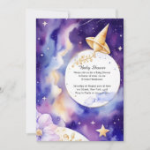 Invitation Baby shower d'aquarelle céleste (Devant)