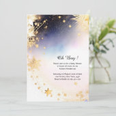 Invitation Baby shower d'aquarelle céleste (Debout devant)